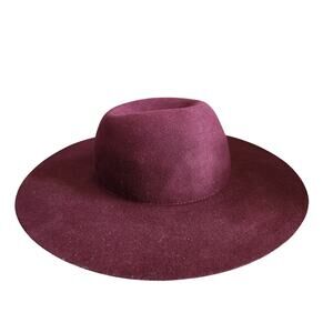 Scala Collezione‎ Burgundy 100% Wool Floppy Hat